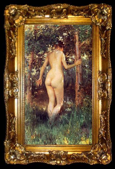 framed  Julius LeBlanc Stewart Study Of A Nude Woman, ta009-2